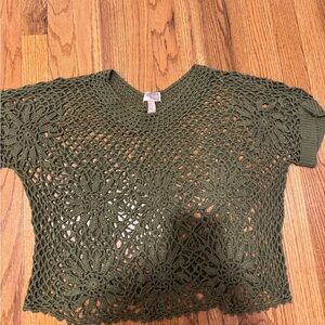 Forever 21 Forest Green Crochet Crop Top